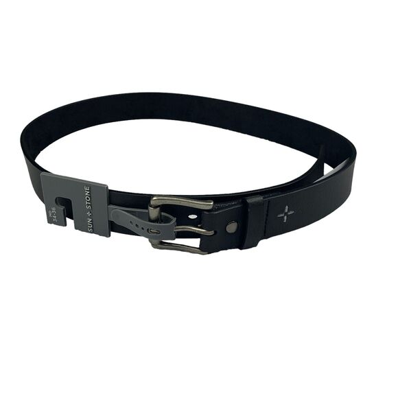 Sun + Stone Other - Sun + Stone Mens Faux Leather Textured Belt Black M 34-36